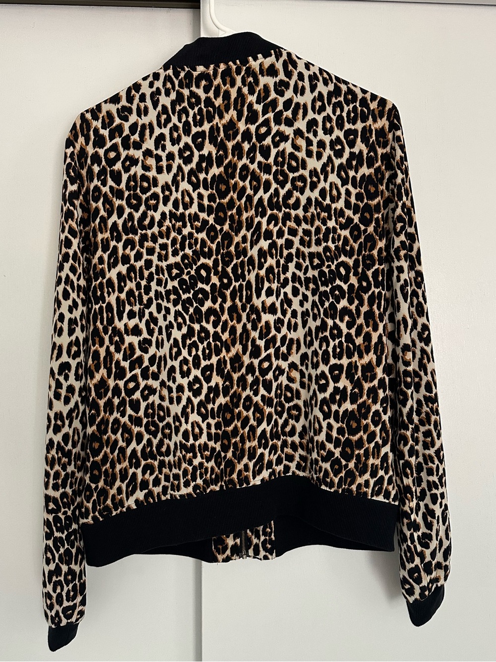NWT Equipment Leopard Print Abbott Bomber Jacket - 100% Silk - Picture 6 of 6